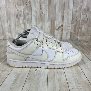 Nike Dunk Low‎ Casual Sneakers Leather Everyday Shoes White Size 10